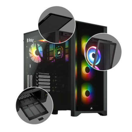 Case máy tính Corsair iCUE 4000X RGB TG Black (CC-9011204-WW)