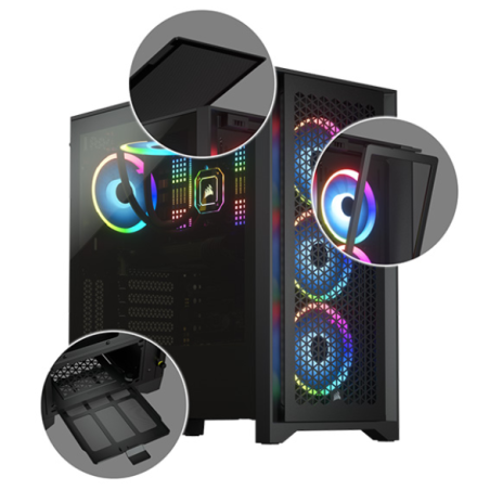 Case máy tính Corsair 4000D Airflow Tempered Glass Black (CC-9011200-WW)