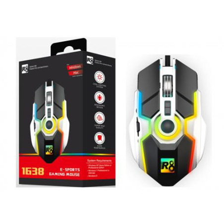 Chuột - Mouse USB LED Gaming Black 1638 R8
